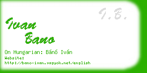 ivan bano business card